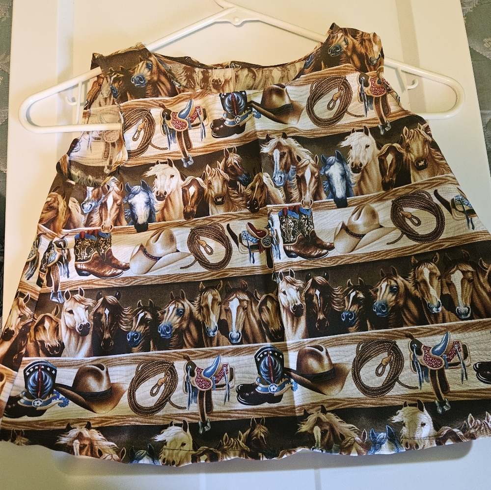 Handmade Size 3t Horse Print Sleeveless Dress